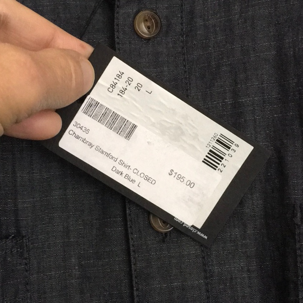 NWT Closed Chambray Stamford Shirt Dark Blue, L - Picture 3 of 13